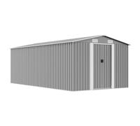 CIOURSTO Abri de Jardin en Métal, Maison de Rangement D'Outils D'extérieur avec 4 Aérations, Toit incliné pour Patio, Cour, Vélo, Outils, Toutes Saisons (257 x 489 x 181 cm)