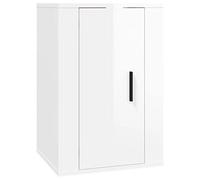 CIOURSTO Armoire Murale TV, Matériau en Bois, Buffet TV Suspendu avec Portes D'armoire et Cloison pour Lecteur Multimédia ou Magazine, Meubles de Salon (40 x 34,5 x 60 cm)