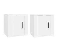 CIOURSTO Armoire Murale TV, Matériau en Bois, Buffet TV Suspendu avec Portes D'armoire et Cloison pour Lecteur Multimédia ou Magazine, Meubles de Salon (40 x 34,5 x 40 cm)