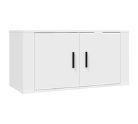 CIOURSTO Armoire Murale TV, Matériau en Bois, Buffet TV Suspendu avec Portes D'armoire et Cloison pour Lecteur Multimédia ou Magazine, Meubles de Salon (80 x 34,5 x 40 cm)