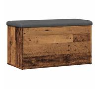 CIOURSTO Banc Coffre de Rangement Intérieur - Banquette avec Rangement pour Chambre, Entrée | Coffre Malle et Pouf à Rangement Multifonctionnel (Vieux Bois, 82 x 42 x 45 cm)