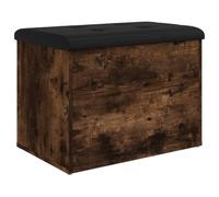 CIOURSTO Banc Coffre de Rangement Intérieur - Banquette avec Rangement pour Chambre, Entrée | Coffre Malle et Pouf à Rangement Multifonctionnel (Chêne fumé, 62 x 42 x 45 cm)
