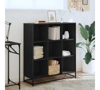 CIOURSTO Bibliothèque en Bois Massif de Chêne fumé - Un Matériau Métallique Peut être placé sur des Livres et des Objets. Armoire de Rangement Autoportante Moderne, (97,5 x 33 x 107,5 cm)