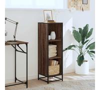 CIOURSTO Bibliothèque en Bois Massif de Chêne fumé - Un Matériau Métallique Peut être placé sur des Livres et des Objets. Armoire de Rangement Autoportante Moderne, (33,5 x 33 x 107,5 cm)