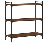 CIOURSTO Bibliothèque Industrielle, étagère de Rangement Ouverte Rustique en Bois et Métal, Bibliothèque Multi-étagères pour Salon, Bureau à Domicile et Cuisine (Chêne Brun #33)