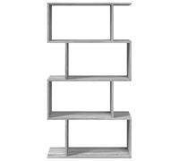 CIOURSTO Bibliothèque Moderne Décalée à Grain de Bois, Bibliothèque Modulaire Convertible, étagère Ouverte Autoportante pour Salon, Chambre à Coucher et Petits Espaces (Sonoma Gris #34)