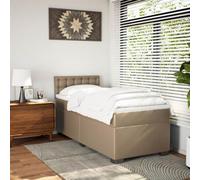 CIOURSTO Boîte de Printemps - Pocket Spring Matelas, Divan de Garniture, Cadre de Lit à Lainement en Métal en Faux Cuir, avec Tête de Lit et Matelas en Haut (90 x 190 cm)