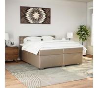 CIOURSTO Boîte de Printemps - Pocket Spring Matelas, Divan de Garniture, Cadre de Lit à Lainement en Métal en Faux Cuir, avec Tête de Lit et Matelas en Haut (200 x 200 cm)
