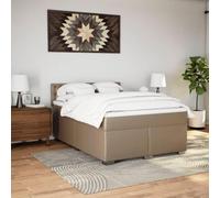 CIOURSTO Boîte de Printemps - Pocket Spring Matelas, Divan de Garniture, Cadre de Lit à Lainement en Métal en Faux Cuir, avec Tête de Lit et Matelas en Haut (140 x 190 cm)