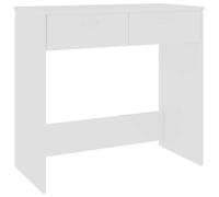 CIOURSTO Bureau en Bois de Style Minimaliste, Bois D'ingénierie, Bureau à Domicile avec 2 Tiroirs pour Travailler ou étudier, 40 x 80 x 75 cm (Blanche)