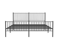 CIOURSTO Cadre de Lit à Plateforme en Métal, Base de Support à Lattes en Acier Robuste, Aucun Sommier Tapissier Nécessaire, Meubles de Chambre Peu Encombrants (200 x 200 cm)