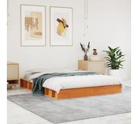 CIOURSTO Cadre de Lit en Bois de Pin Massif, Profil Bas, Bois de Pin Non Traité, Lattes en Contreplaqué, Cadre de Lit, Conception Peu Encombrante pour Chambres à Coucher (140 x 190 cm)