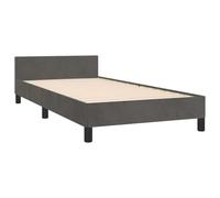 CIOURSTO Cadre de Lit, Structures en Bois et Tissus Velours, Lit en Bois avec Tête de Bed et Sommier à Lattes, Hauteur Pied D'appui 9,5 cm (100 x 200 cm)