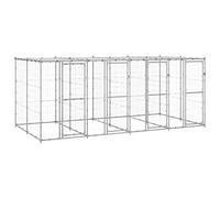 CIOURSTO Chenil D'extérieur pour Chien - Parc pour Chien en Acier Enduit de Poudre avec Toit Résistant aux UV, Spacieux, sécurisé et Résistant aux Intempéries pour Jouer, (440 x 220 x 180 cm)