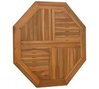 CIOURSTO Dessus de Table Basse de Jardin, Bureau de Salle à Manger Extérieur en Bois de Teck avec Plateau en Parquet, Table de Patio Marron pour Jardin, Terrasse et Bord de Piscine (80 x 80 cm)