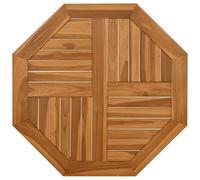 CIOURSTO Dessus de Table Basse de Jardin, Bureau de Salle à Manger Extérieur en Bois de Teck avec Plateau en Parquet, Table de Patio Marron pour Jardin, Terrasse et Bord de Piscine (70 x 70 cm)