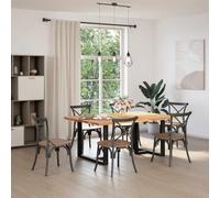 CIOURSTO Dining Table - Solid Oak Table for Kitchen, Dining Room and Bistro (180 x 120 x 74 cm)