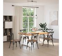 CIOURSTO Dining Table - Solid Oak Table for Kitchen, Dining Room and Bistro (180 x 120 x 74 cm)