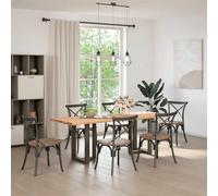 CIOURSTO Dining Table - Solid Oak Table for Kitchen, Dining Room and Bistro (220 x 80 x 74 cm)
