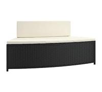 CIOURSTO Ensemble de Baignoire de Massage Extérieur, Bois Massif en Polyrotin Noir, Banc, étagère et Marche, Design Moderne (2 bancs)