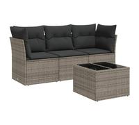 CIOURSTO Ensemble de Canapés de Jardin, Ensemble de Meubles avec Espace de Rangement pour Coussins, Groupe de Sièges pour Terrasse de Jardin (Grise #07)