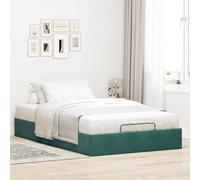 CIOURSTO Ottoman Bed Frame-Velvet Fabric Storage Bed Frame for Bedroom (120 x 190 cm)