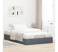 CIOURSTO Ottoman Bed Frame-Velvet Fabric Storage Bed Frame for Bedroom (120 x 190 cm)