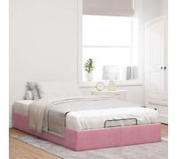 CIOURSTO Ottoman Bed Frame-Velvet Fabric Storage Bed Frame for Bedroom (120 x 200 cm)