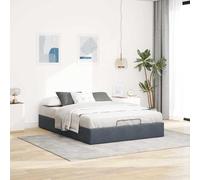 CIOURSTO Ottoman Bed Frame-Velvet Fabric Storage Bed Frame for Bedroom (140 x 200 cm)