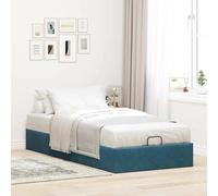 CIOURSTO Ottoman Bed Frame-Velvet Fabric Storage Bed Frame for Bedroom (90 x 190 cm)