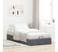 CIOURSTO Ottoman Bed Frame-Velvet Fabric Storage Bed Frame for Bedroom (90 x 190 cm)