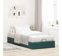 CIOURSTO Ottoman Bed Frame-Velvet Fabric Storage Bed Frame for Bedroom (90 x 200 cm)