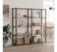 CIOURSTO Rack de Rangement - Rack de Rangement en Bois Massif Multifonctionnel à Trois Niveaux adapté à la Maison, au Bureau, au Garage, à la Salle de Bain, au Salon et à la (170 x 38 x 170 cm)