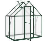 CIOURSTO Serre avec Cadre de Base - Aluminium/PC, Panneaux UV, Système de Gouttière intégré, Fenêtre D'aération Réglable, Porte Battante, Assemblage de Panneaux Coulissants (169 x 114 x 195 cm)