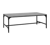 CIOURSTO Table Basse Industrielle Rustique à 2 Niveaux, Cadre en Bois et en Métal avec étagère de Rangement Ouverte, Marron Vintage pour Une Décoration Moderne et Vintage (80x50x35cm)