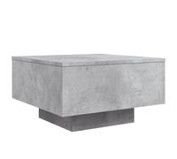CIOURSTO Table Basse Moderne avec Lumières LED RVB, Table à thé D'appoint en Bois D'ingénierie avec Plateau Rectangulaire pour Salon, Appartement (55x55x31 cm)