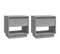 CIOURSTO Table de Chevet en Bois, Bois D'ingénierie, Armoire de Chevet avec Tiroirs et étagères Ouvertes pour Placer des Objets, Style Moderne (2pcs)