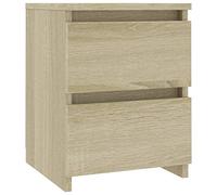 CIOURSTO Table de Chevet en Bois, Bois D'ingénierie, Petite Armoire D'appoint de Chambre avec 2 Tiroirs pour Photos, Décorations ou Fleurs, 30 x 30 x 40 cm ((1pcs))