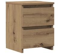 CIOURSTO Table de Chevet en Bois, Bois D'ingénierie, Petite Armoire D'appoint de Chambre avec 2 Tiroirs pour Photos, Décorations ou Fleurs, 30 x 30 x 40 cm ((1pcs))