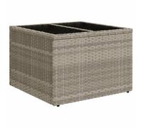 CIOURSTO Table de Jardin Carrée 55x55 cm en Polyrotin, Structure en Acier Stable, Idéale pour L'extérieur et la terrasse (Verre)