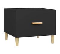 CIOURSTO Tables Basses, Finition de Chêne fumé de Style Minimaliste, Table Basse Carrée, Jambes D'eucalyptus Solides avec Espace de Rangement du Tiroir, pour Le Salon et la Chambre (Noir)