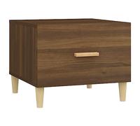 CIOURSTO Tables Basses, Finition de Chêne fumé de Style Minimaliste, Table Basse Carrée, Jambes D'eucalyptus Solides avec Espace de Rangement du Tiroir, pour Le Salon et la Chambre (Chêne Brun)