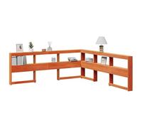 CIOURSTO Tête de Lit Bibliothèque, en Forme de L, Cadre en Bois de Pin Massif, avec Rangement intégré pour Chambre Principale et Chambre d'amis (198,5 x 218,5 x 80 cm)