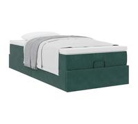 CIOURSTO Velvet Upholstered Ottoman Bed Frame - Bedroom Storage Bed Frame with Spacious Under-Bed Compartment, Hydraulic Lift Access, Comfortable & Stylish Home Decor (90 x 200 cm)