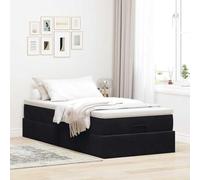 CIOURSTO Velvet Upholstered Ottoman Bed Frame - Bedroom Storage Bed Frame with Spacious Under-Bed Compartment, Hydraulic Lift Access, Comfortable & Stylish Home Decor (90 x 200 cm)