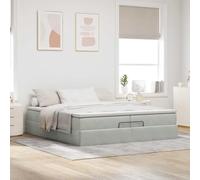 CIOURSTO Velvet Upholstered Ottoman Bed Frame - Bedroom Storage Bed Frame with Spacious Under-Bed Compartment, Hydraulic Lift Access, Comfortable & Stylish Home Decor (200 x 200 cm)