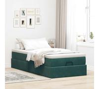 CIOURSTO Velvet Upholstered Ottoman Bed Frame - Bedroom Storage Bed Frame with Spacious Under-Bed Compartment, Hydraulic Lift Access, Comfortable & Stylish Home Decor (80 x 200 cm)