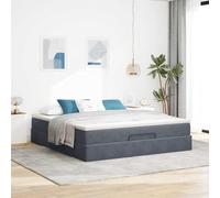 CIOURSTO Velvet Upholstered Ottoman Bed Frame - Bedroom Storage Bed Frame with Spacious Under-Bed Compartment, Hydraulic Lift Access, Comfortable & Stylish Home Decor (160 x 200 cm)