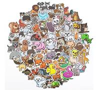 CIOUYAOS 100pcs Stickers, Kawaii Autocollant Scrapbooking, Aesthetic DIY Décoration Stikers PVC Résistant à l'Eau pour Voiture Ordinateur Portable PC Casque Ski Skateboard Vélo Enfant Adulte (Animaux)