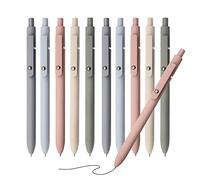 CIOUYAOS 10PCS Stylo Gel, Aesthetic Pastel Noir Midliner Fourniture Scolaire, Rétractables 0,5mm Stylos à Bille Writech Pen pour Bureau School Supplies (10 macarons)